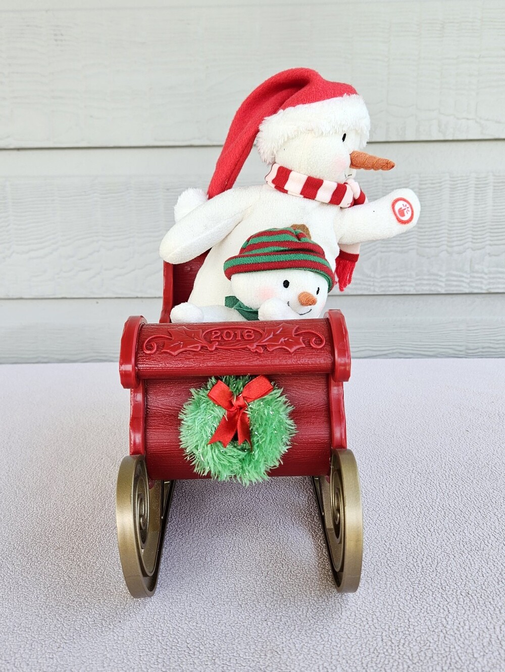 Hallmark Jingle Pals 2016 Singing Animated Snowman Sleigh Musical Plush WORKS - Picture 6 of 12